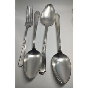 William Rogers & Son AA Mayfair Silverware 3 Serving or Tablespoons & 1 Fork